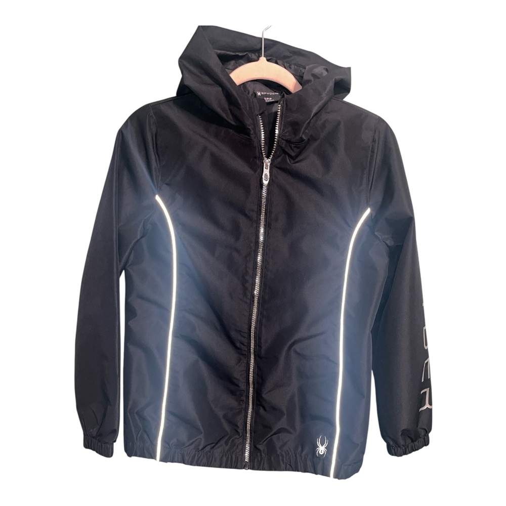 Spyder Black Lightweight Hooded Windbreaker Jacket Small